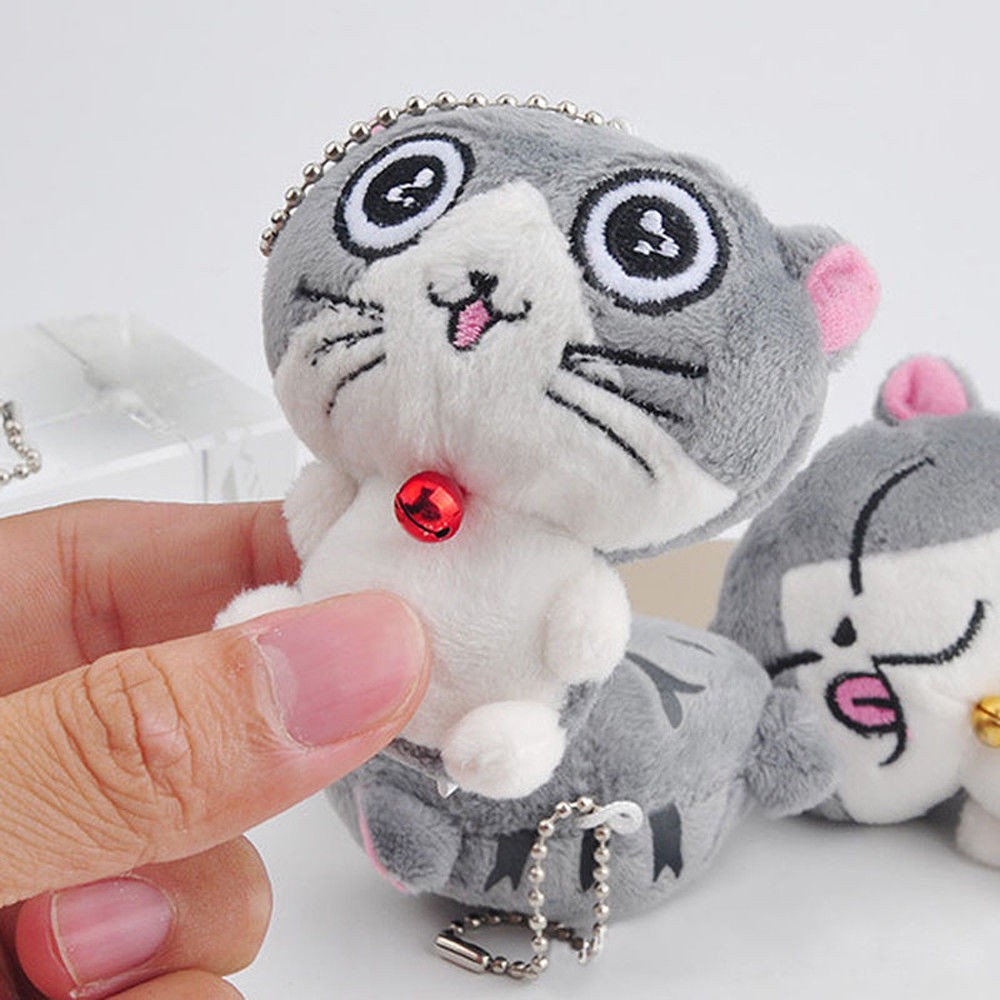 1*Super Cute Cat Plush Doll Toys Stuffed Animal Bolster Key chain Keyring Random 