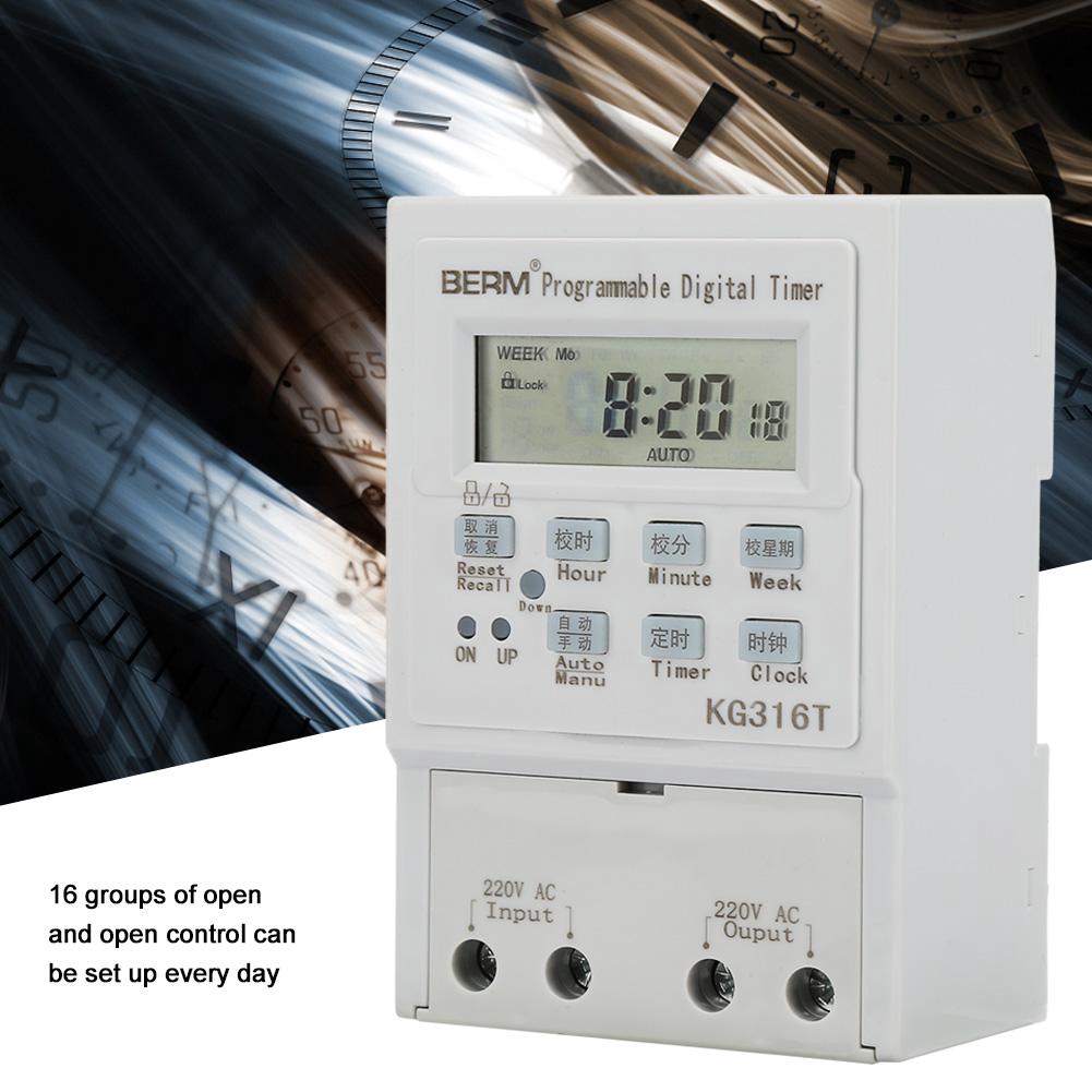 AC 220V 1W 25A Digital Timer Switch Programmable Control