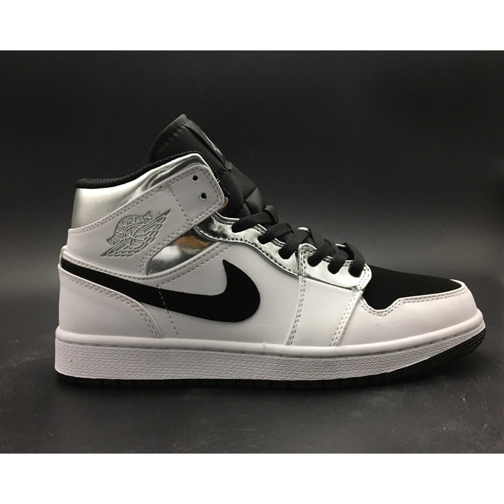 jordan 1 mid white silver