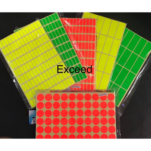 coloured self adhesive labels