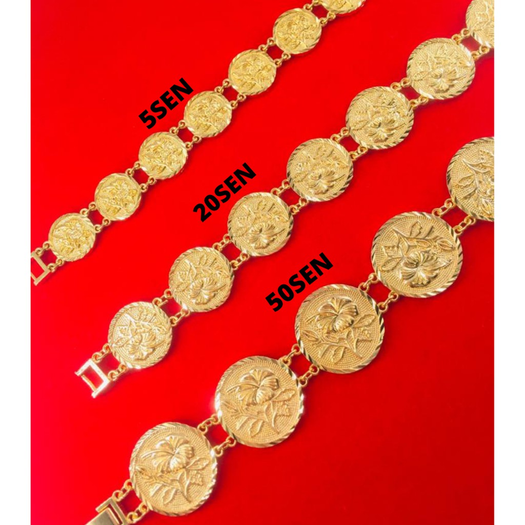 Rantai Tangan Duit Syiling Emas Korea Ktg45 Ktg46 Ktg47 Shopee Malaysia