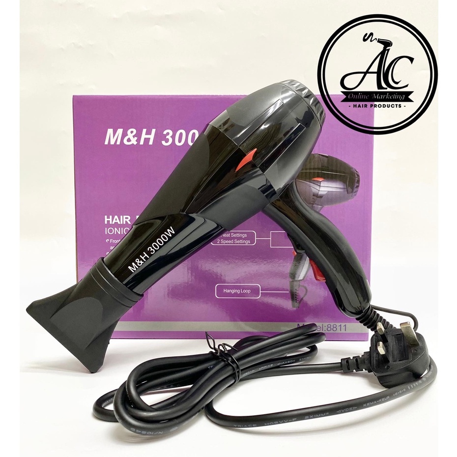 HAIR DRYER ( M&H IONIC PROFESSIONAL SALON ) 蓝光 负离子 发廊专用 风筒 Salon Hair Dryer 吹风筒 Saloon Hair Dryer