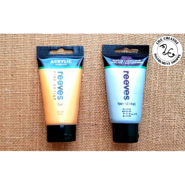 REEVES Metallic Acrylic Paint Gold / Silver (75ml) Shopee Malaysia