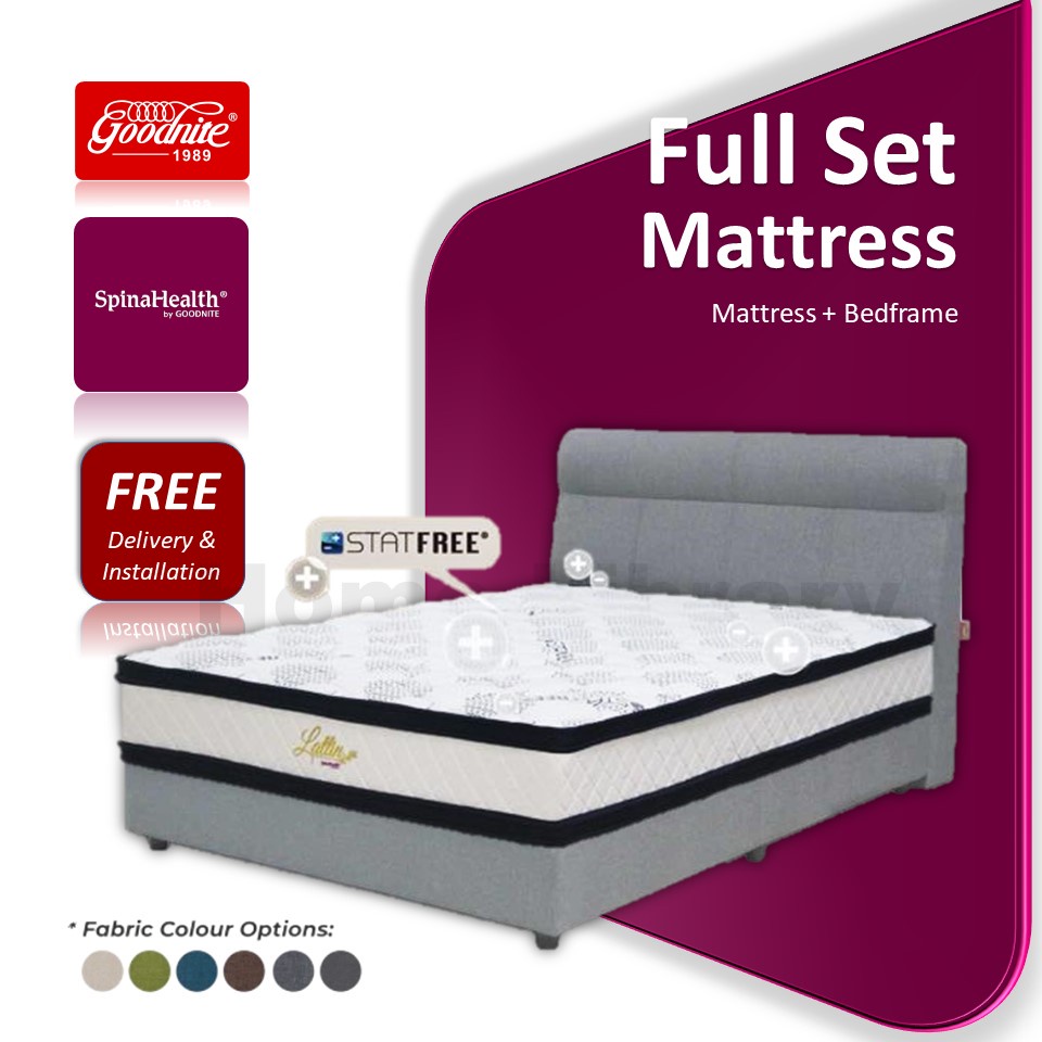 [HL] 11.5" Goodnite Lattin 3 Zone Pocket Spring Mattress + Bedframe FREE Foldable Mattress Tilam