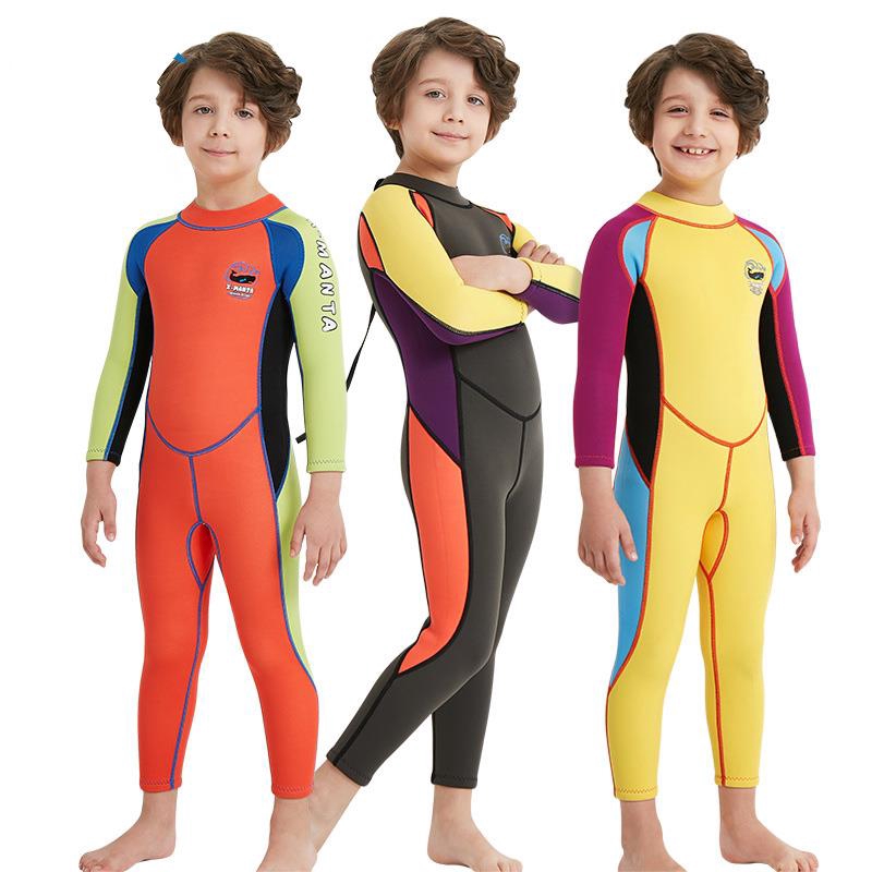 Details about   Kids Long Sleeve Wetsuit 2.5mm Thermal Swimsuit Boy's and Girl's Full Suit 