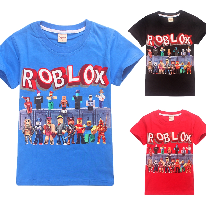 Boys Girls Roblox Kids Cotton T Shirt Tops Short Sleeve Casual Summer Clothing - short sleeve roblox shaded shirt template