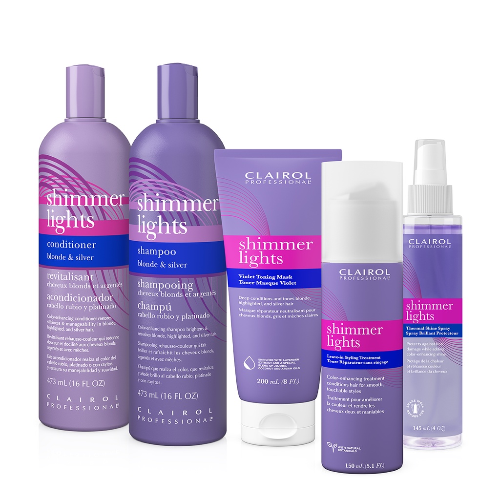 Clairol Professional Shimmer Lights Shampoo Conditioner Mask