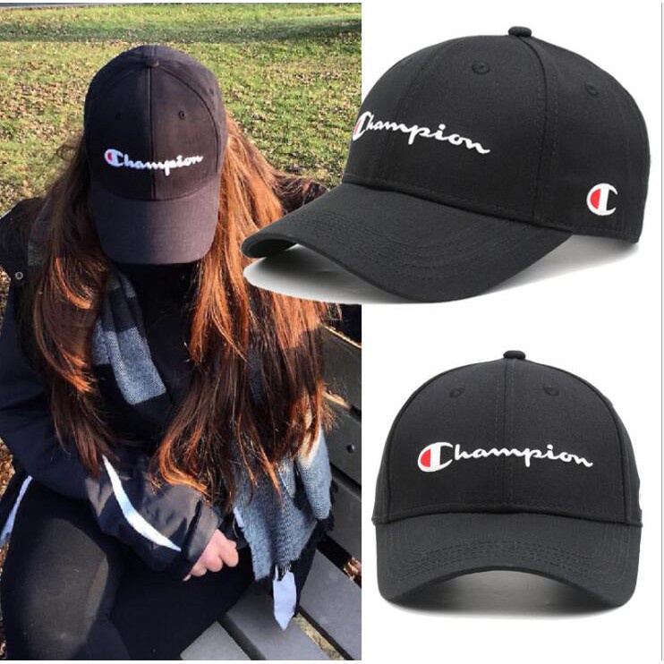 ✨READY STOCK✨Champion Couples Baseball Cap Men and Women Bend Eaves Adjustable Hip Hop Hat