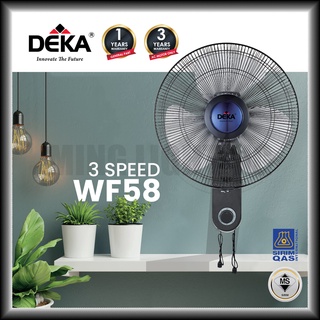 (Sirim) DEKA Fan WF58 Wall Fans 16” 3 Blades Speed AC Motor Remote Control Kipas Siling Syiling Cooling 3 Years Warranty