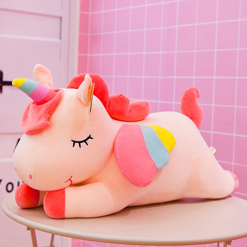 60 cm Large Cute Plush Unicorn Teddy Stuffed Super Soft Cuddly Toy Lying Horse 