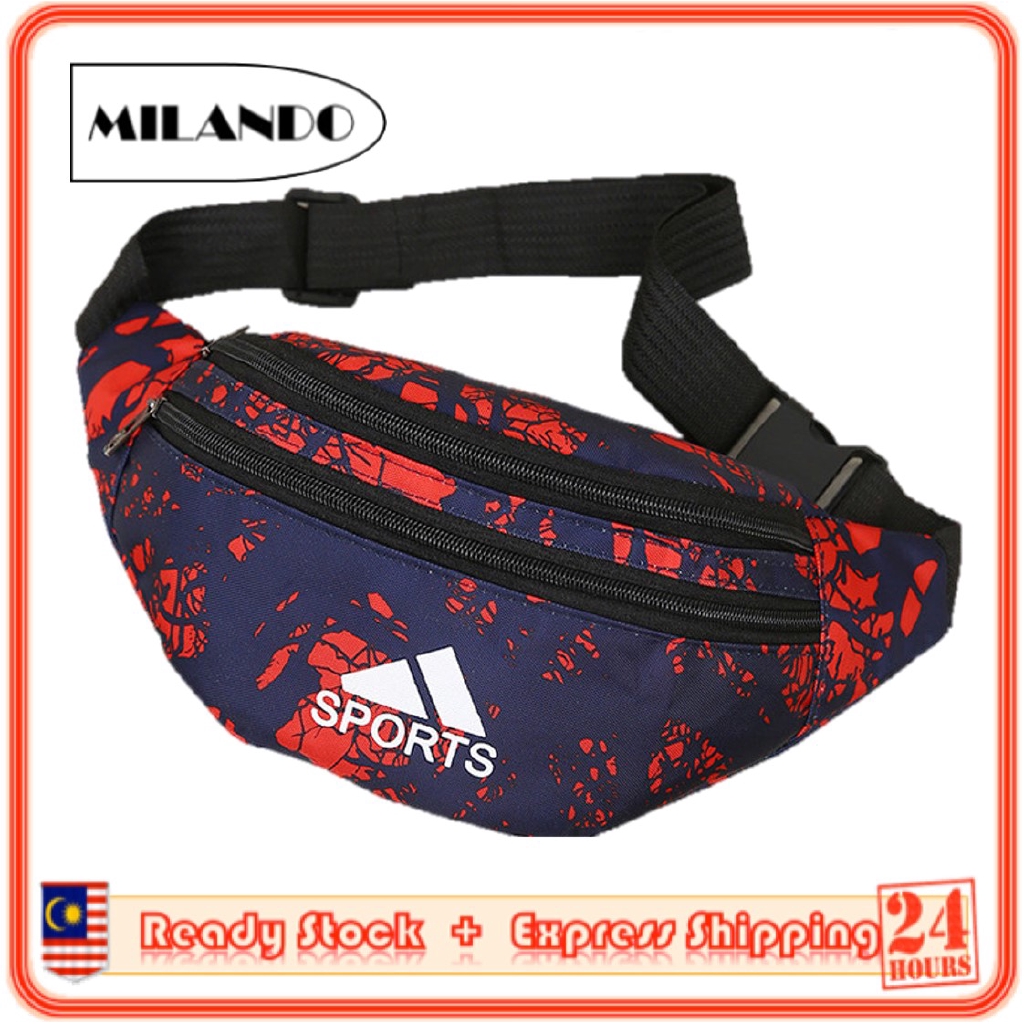 MILANDO Men Waist Bag Crossbody Men's Belt Bag Chest Bag Beg Pinggang Lelaki (Type 13)