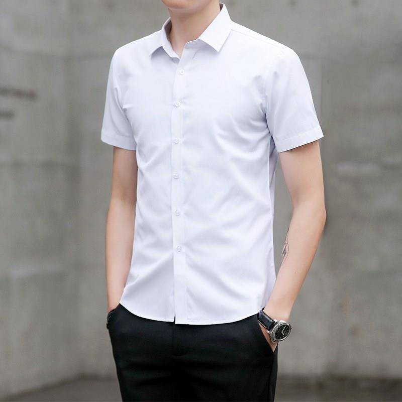Shirt Lelaki Pendek Lengan Versi Korea Dari Penanaman Diri Sendiri Kemeja Putih Shopee Malaysia