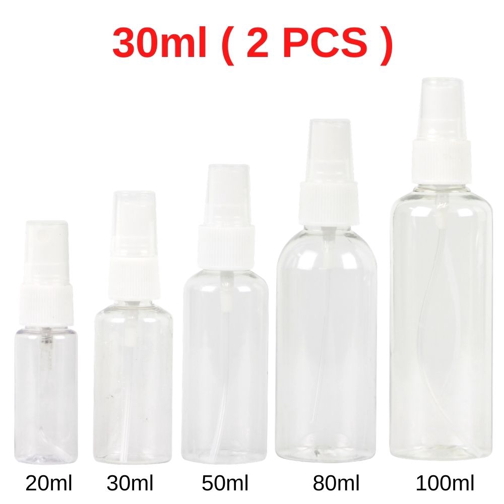 30ml Empty Spray Bottle Transparent Plastic Container Sanitizer Sanitiser Liquid Shampoo Makeup Container Lotion Bottle