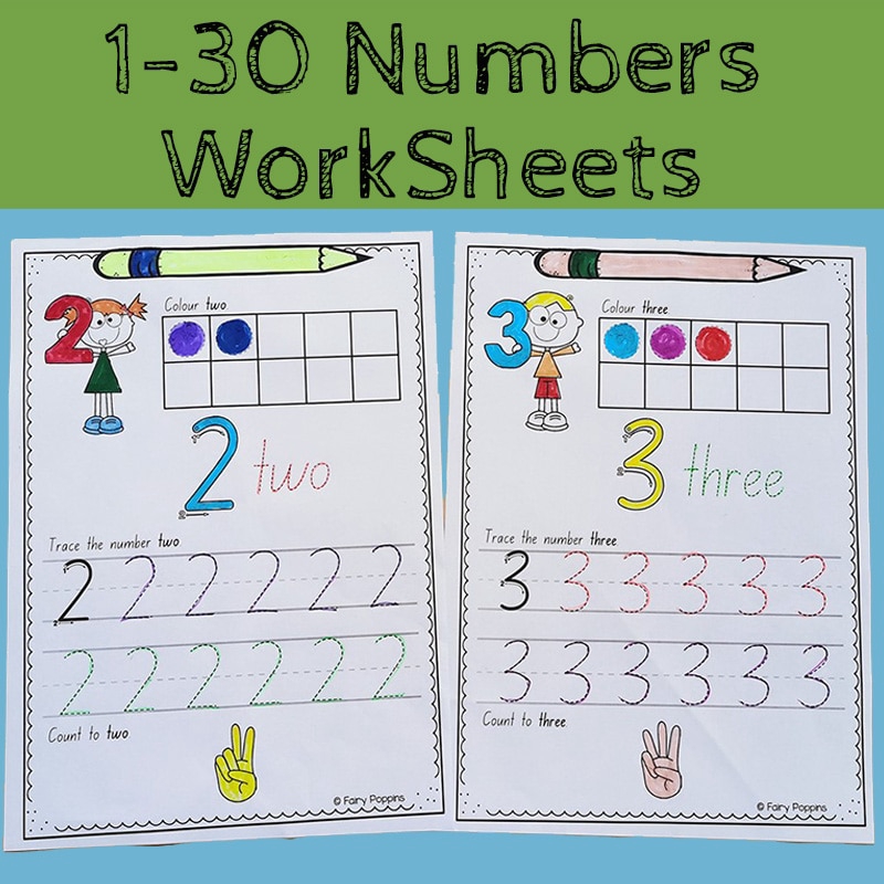 number 1 30 cognition passages practice exercise paper preschool