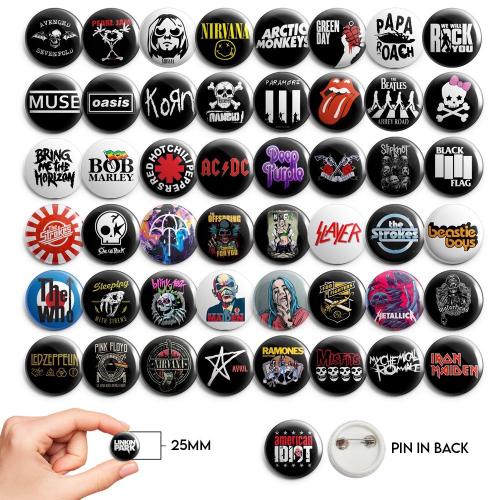 Pin Button Badge Ø25mm 1" Logo Ramones Groupe Band Punk Rock 