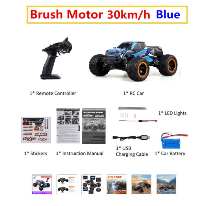 HBX 16889 1/16 kereta control 45km/h LINXTECH 16889/16889A kereta kontrol  Racing RC Car Brushless/Brushed Motor 4WD kereta kontrol Big Foot Off-Road  RC Buggy remote control Car Toy All Terrain for Kids VS