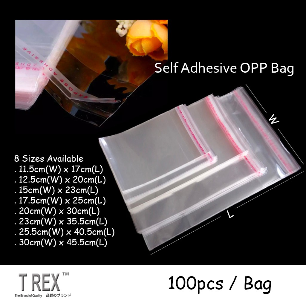 [Ready Stock] 100pcs OPP Self Adhesive Plastic Bag / Transparent OPP ...