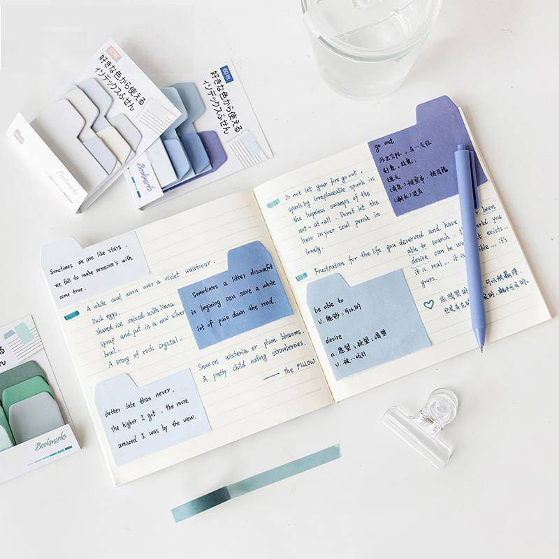 Pastel Novelty Memo Pad Loose-leaf Sticky Notes Set to do list planner Index Bookmark Sticker Label School Office Stationery