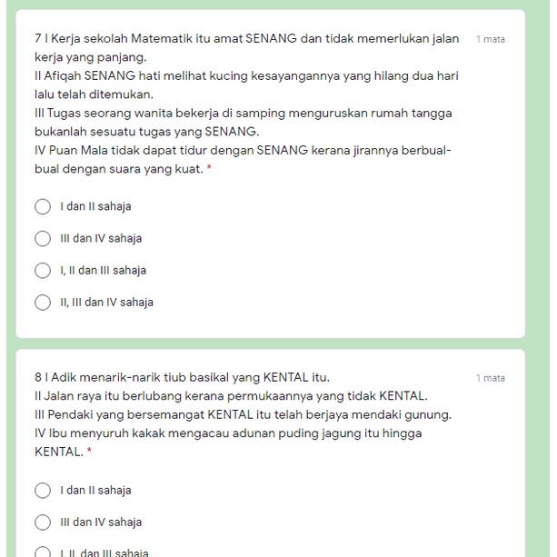 100 Soalan Tatabahasa Pt3 Kuiz Soalan Ulang Kaji Bahasa Melayu Pt3 Google Form Shopee Malaysia