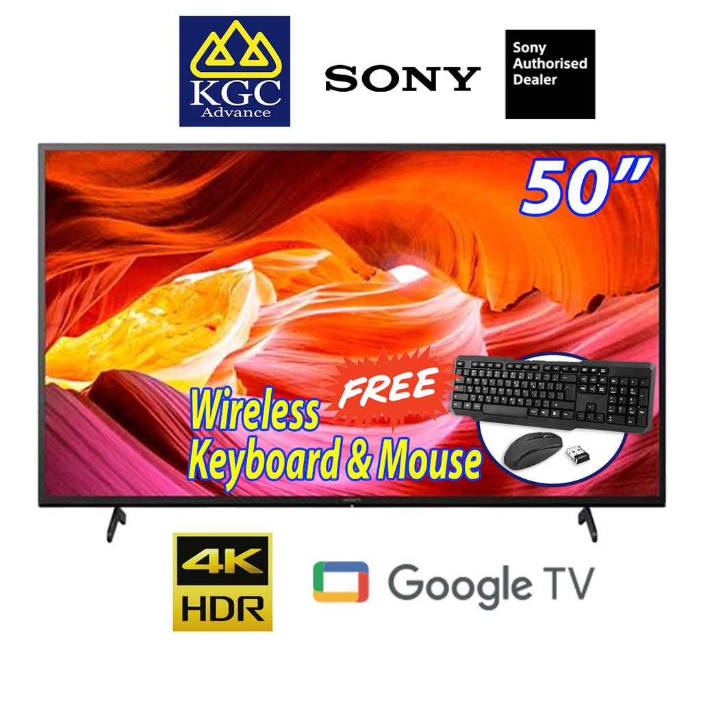 SONY (50") Android 4K HDR UHD LED TV Televisyen KD-50X75K (Google TV) [Free Wireless Keyboard & Mouse]