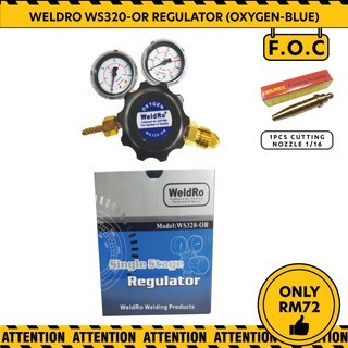 WELDRO WS320-OR REGULATOR (OXYGEN-BLUE) | Shopee Malaysia