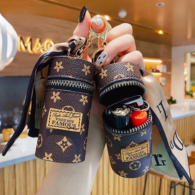 Mvp2271 Designed keychain with creative leather storage box Small lipstick bag Fashion accessory