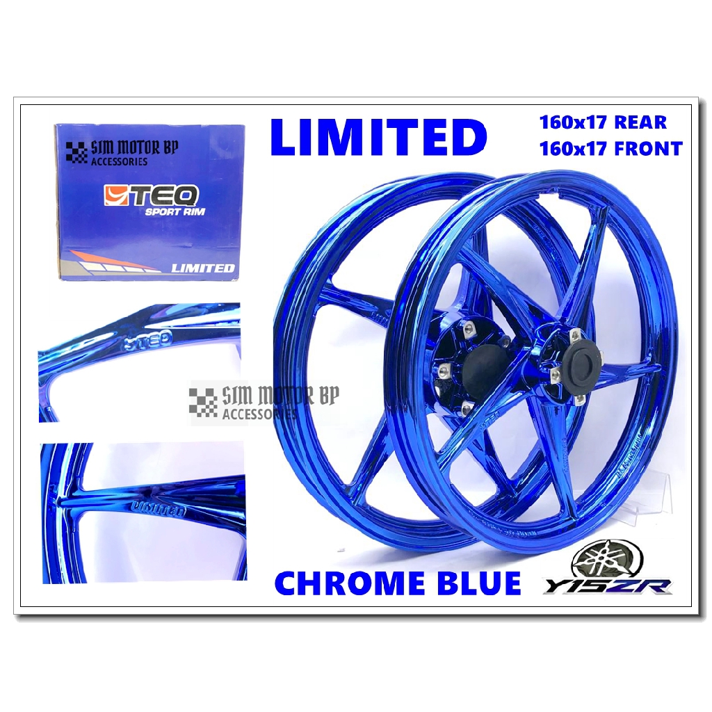 YTEQ Y15ZR CHROME BLUE LIMITED 160X17 160X17 SPORT RIM