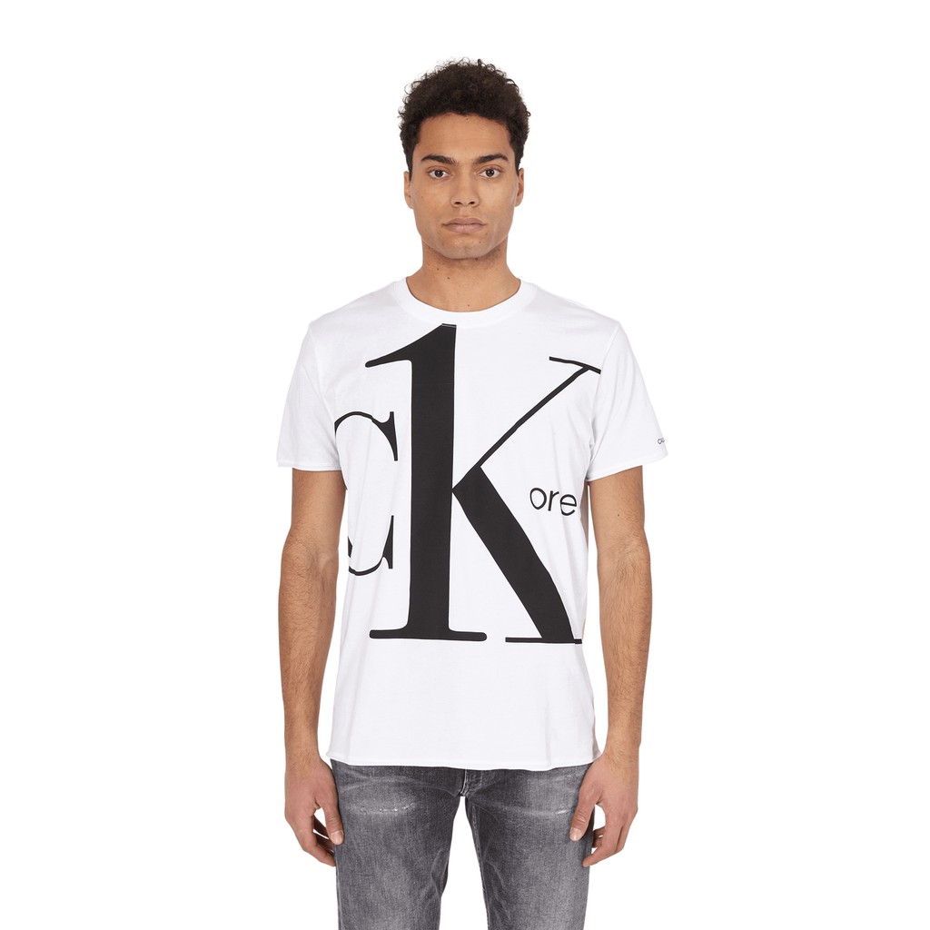 ORIGINAL Calvin Klein CK Cotton Big Logo CK One Print T Shirt Men Slim Fit  | Shopee Malaysia