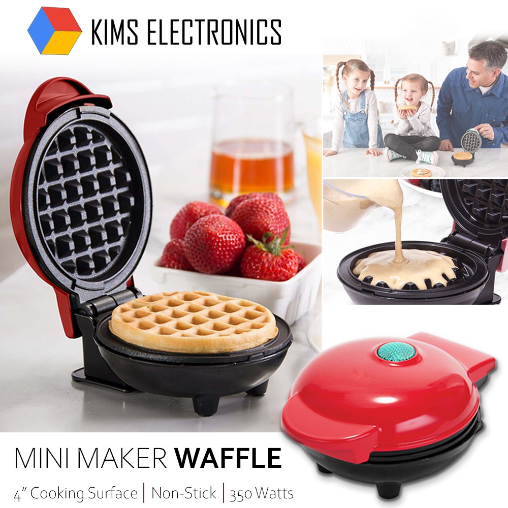 Kims Electronics Mini Waffle Maker (Malaysia 3 Pins Plug) Non Stick