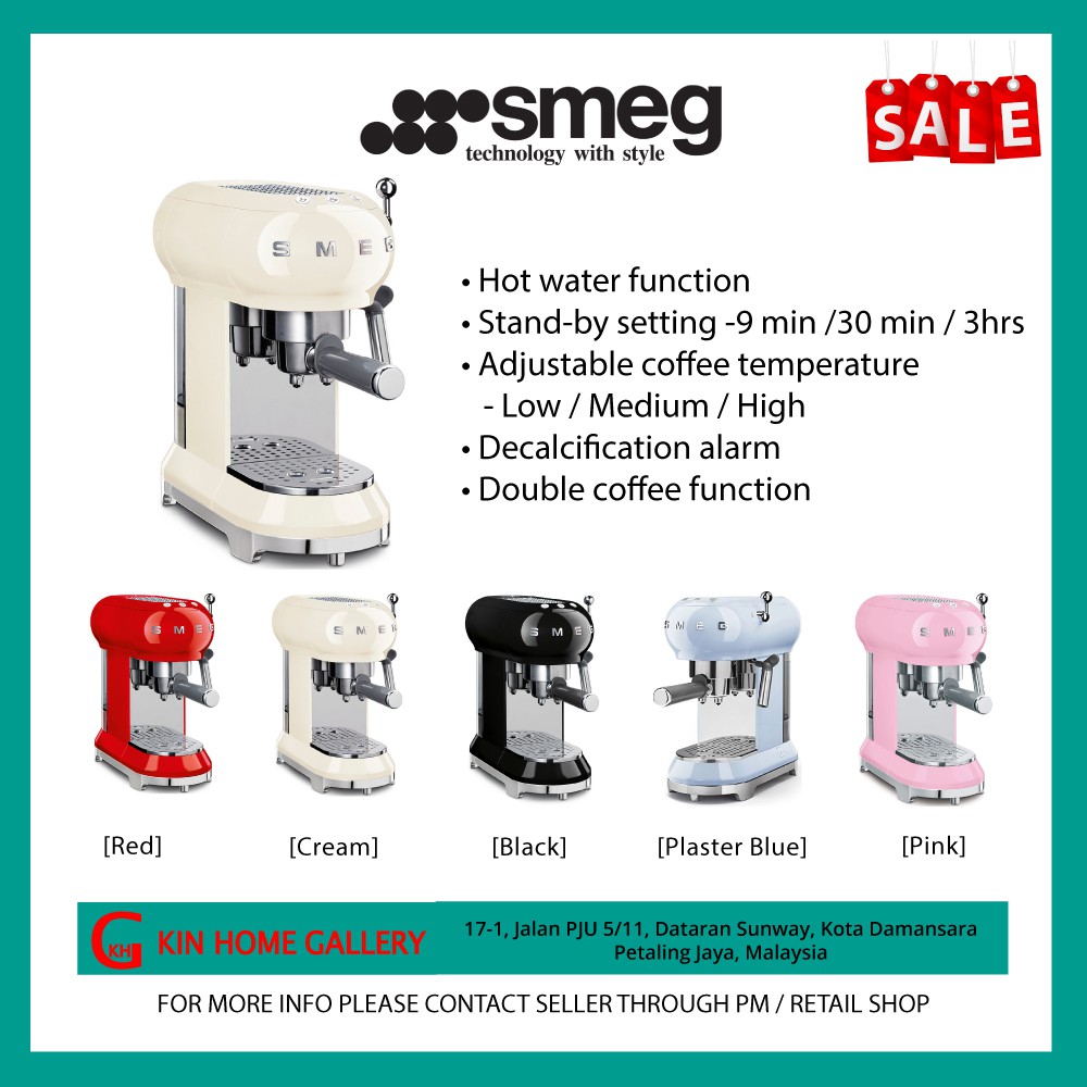 SMEG ECF01 Smeg Pump Pressure Italian Semiautomatic Coffee Machine