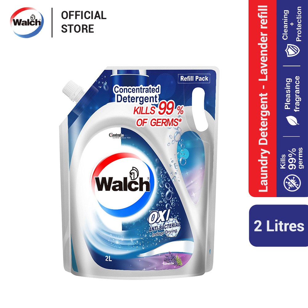 Walch 2000ml Antibacterial Laundry Detergent Lavender Refill | Shopee ...