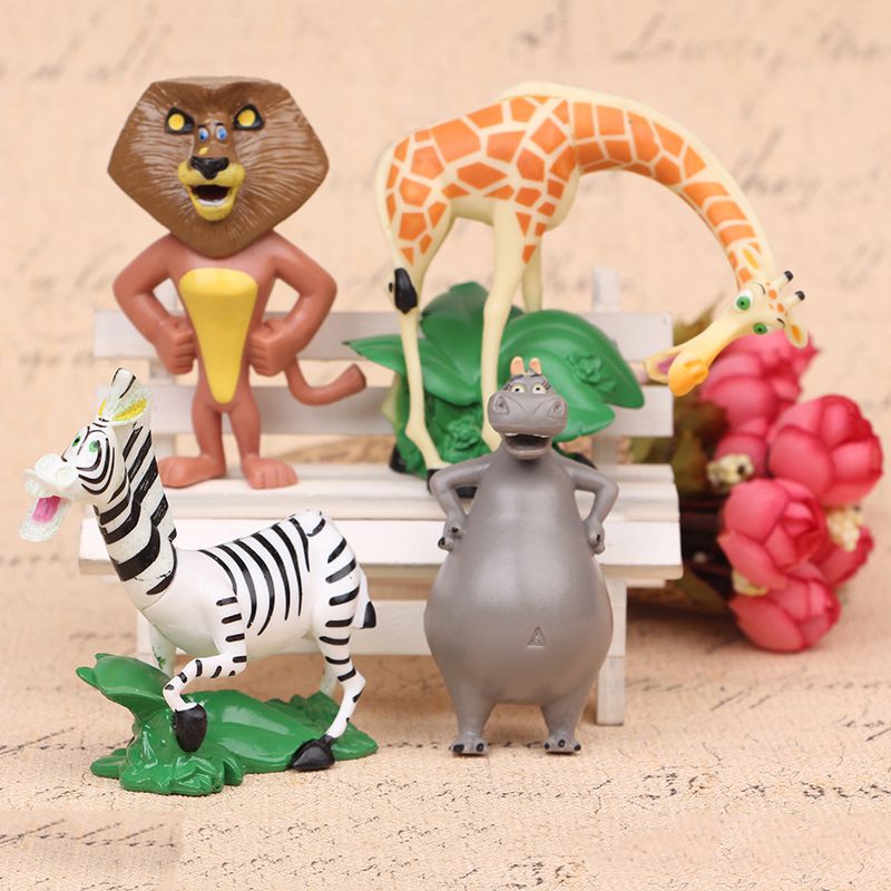 Madagascar cute animal PVC figure figures set of 4pcs toy dolls new 