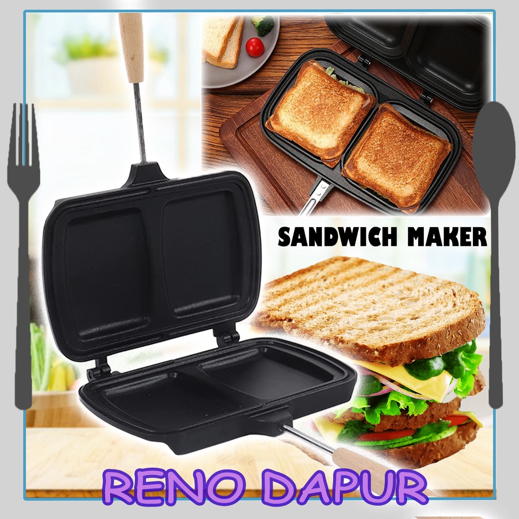 Bread Toaster Pan Sandwich Maker Bread Toast Pan Pembakar Roti Sandwich Toaster Double Side Frying Pan Panini Maker