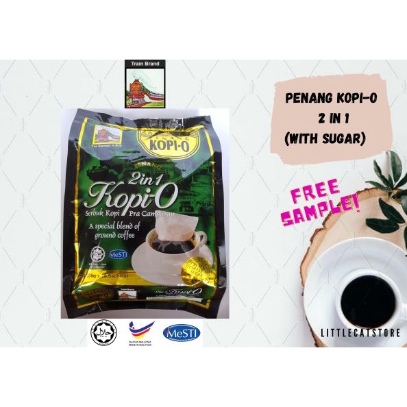 💥PENANG TRAIN COFFEE💥 Famous Penang Train Kopi-O (2 in 1 with sugar) with Free Gift! (18s' x 25g)
