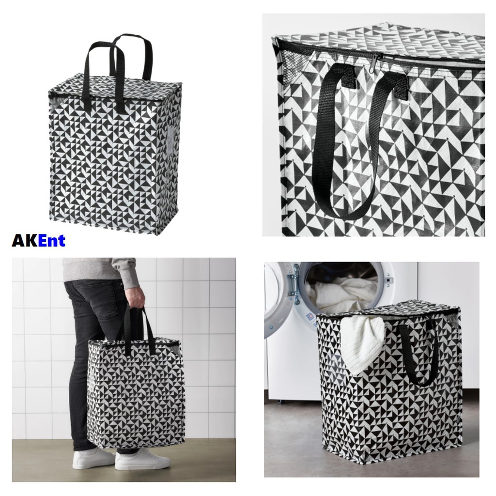 KNALLA Bag, black/white - IKEA