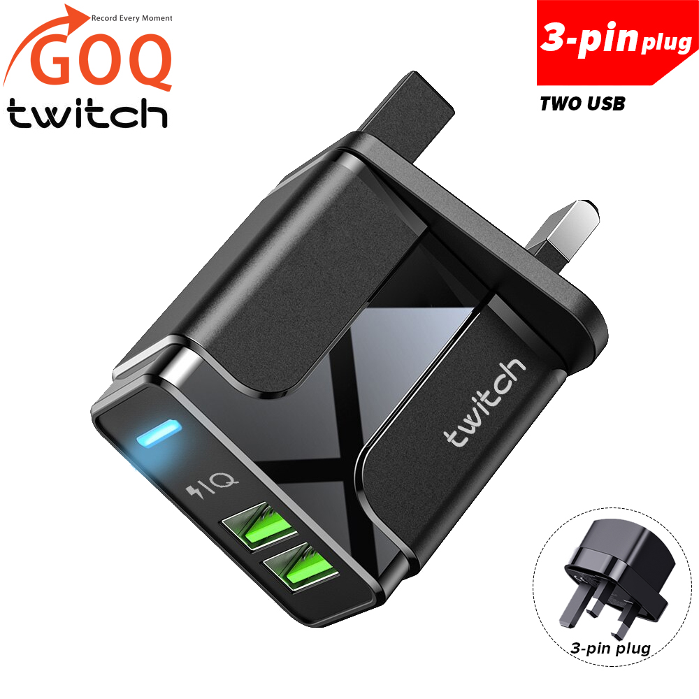 Dual USB 2.4A Charger 10W GOQ Twitch Mobile Phone Power Adapter Fast
