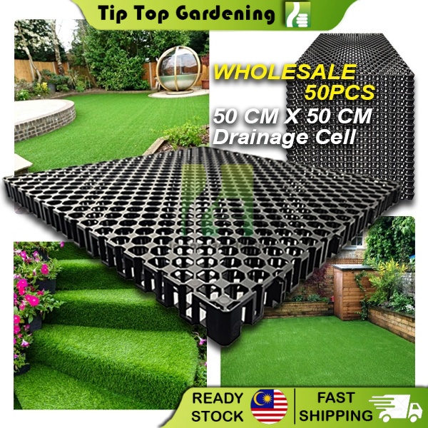 [ WHOLESALE 50 PCS ] 50CM X 50CM DRAINAGE CELL SYSTEM REAL OR ARTIFICIAL GRASS GARDENING TOOLS RUMPUT TIRUAN OCTO