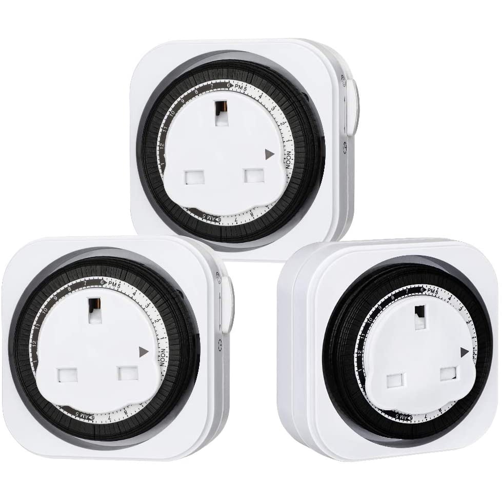DEWENWILS Mechanical Indoor Timer Socket Switch,24 Hour Programmable ...