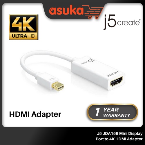 J5 JDA159 Mini Display Port to 4K HDMI Adapter