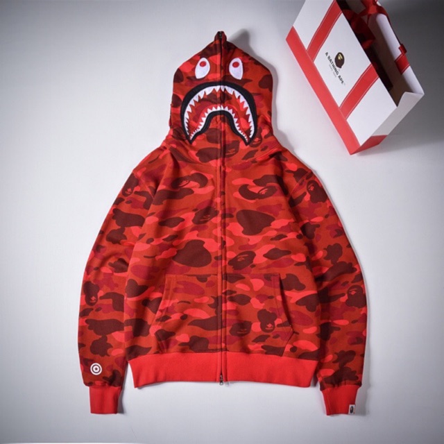 bape jacket red camo