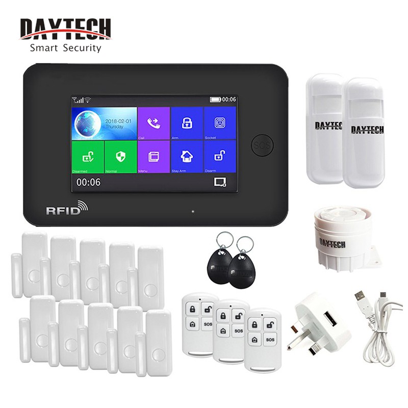 Daytech WIFI GSM Alarm System Touch Screen Smart Home Security 433MHz