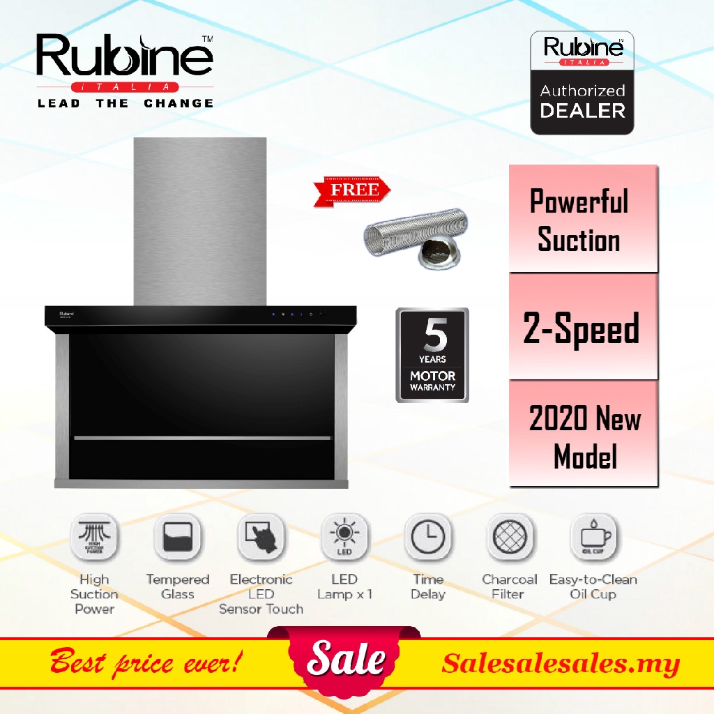 *VALUE PACKAGE* Rubine RCHSIROCCOXBL 1500m3 Designer Cooker Hood