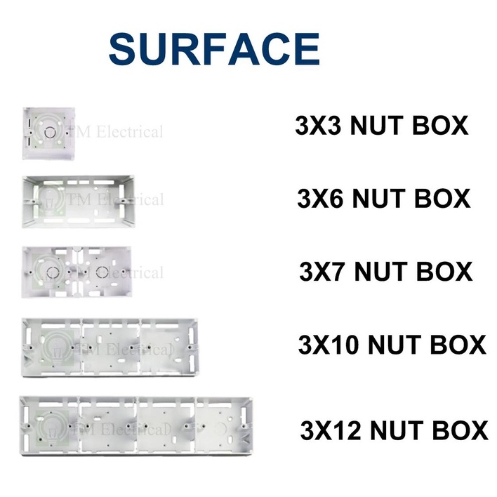 PVC SURFACE NUT BOX / PVC CONCEAL BLACK BOX JOINT / WHITE HARD BOX / METAL BOX / PARTITION BOX