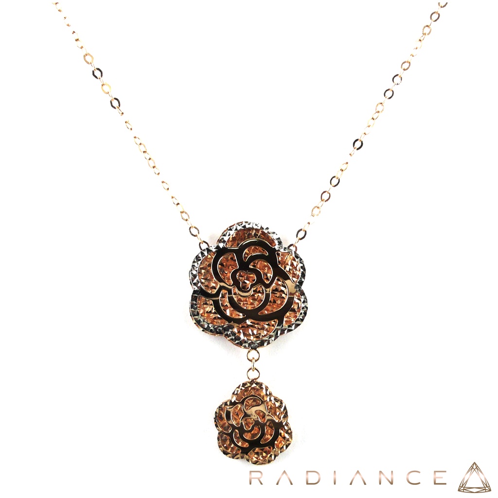 RADIANCE 18K Two-Colored-Gold Flower Necklace