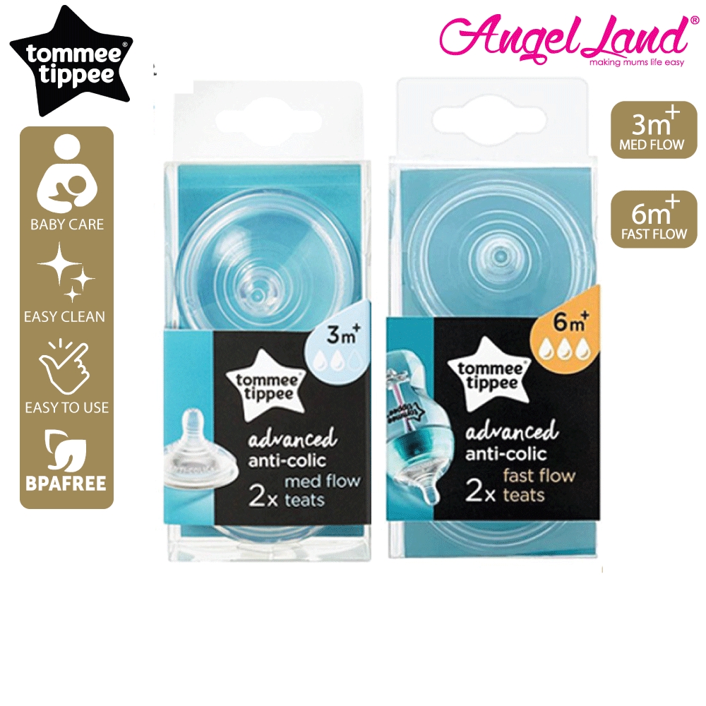 tommee tippee anti colic teats 6m 