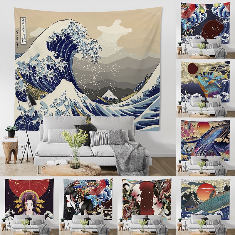 Japanese Ukiyo-e Tapestry Wall Decor Home Living Room Decoration ancient ladies Bedroom Aesthetic Large Hanging Cloth