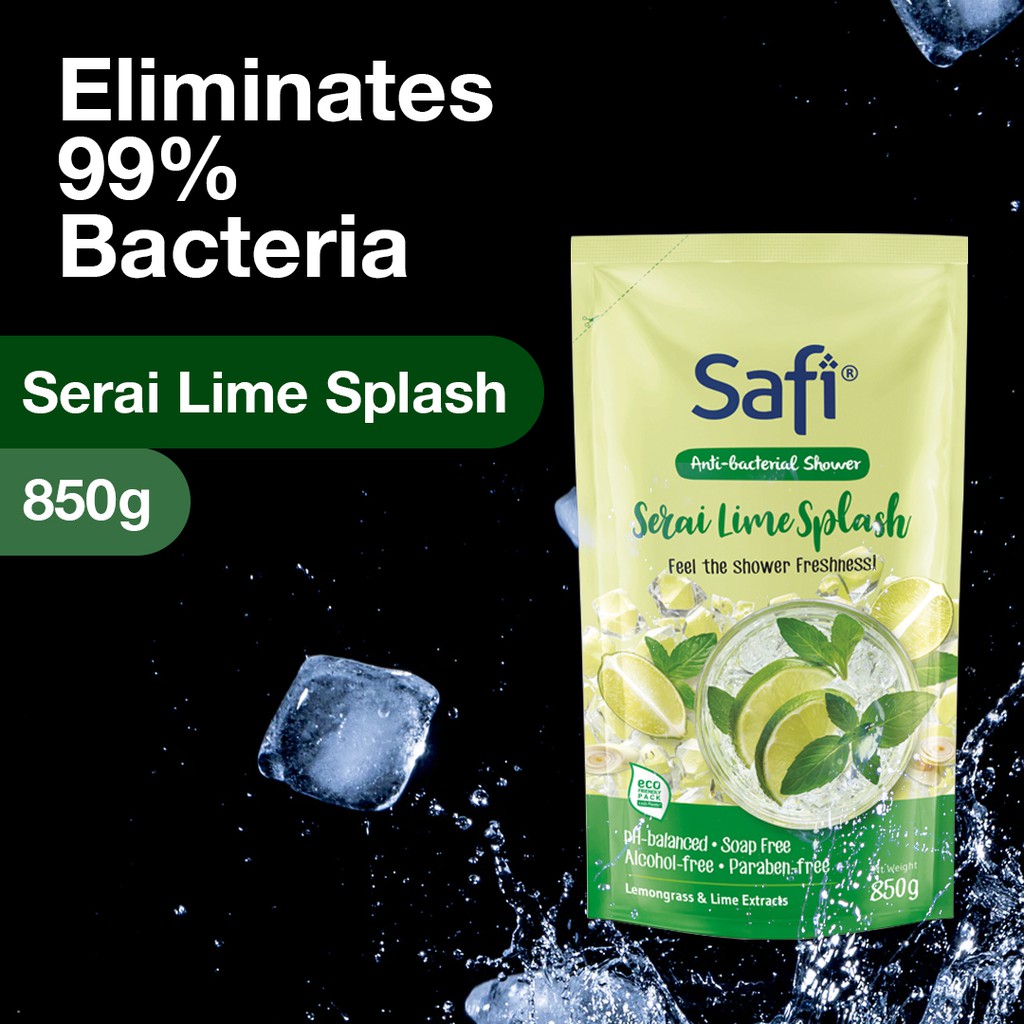 Safi Antibacterial Shower Cream Serai Lime Splash 850g