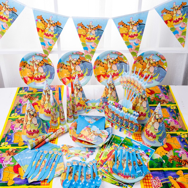 90pcs Lot Winnie Pooh Children S Birthday Party Decorations Party