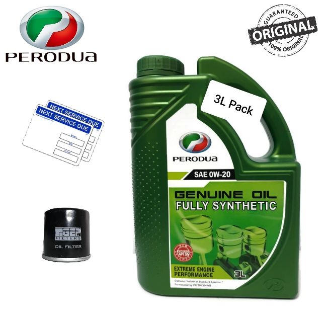 Perodua Fully Synthetic Engine Oil 0W20 (3L)  Shopee Malaysia