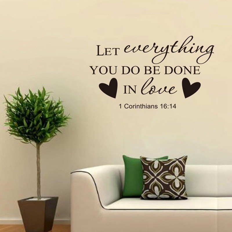 Bible Verse Wall Stickers Religious Decor Christian Quote Vinyl Wall Art Decals Charm